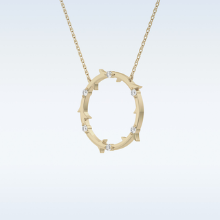 Customized Round Shaped Moissanite Necklace –  0.9 CT Round Cut in 14K/18K Gold