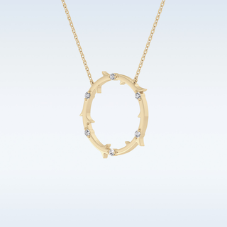 Customized Round Shaped Moissanite Necklace –  0.9 CT Round Cut in 14K/18K Gold