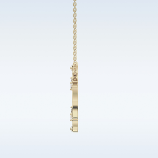 Customized Round Shaped Moissanite Necklace –  0.9 CT Round Cut in 14K/18K Gold