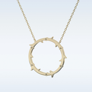 Customized Round Shaped Moissanite Necklace –  0.9 CT Round Cut in 14K/18K Gold
