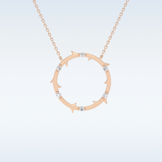 Customized Round Shaped Moissanite Necklace –  0.9 CT Round Cut in 14K/18K Gold