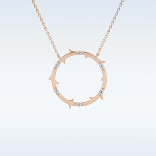 Customized Round Shaped Moissanite Necklace –  0.9 CT Round Cut in 14K/18K Gold