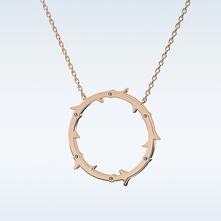 Customized Round Shaped Moissanite Necklace –  0.9 CT Round Cut in 14K/18K Gold