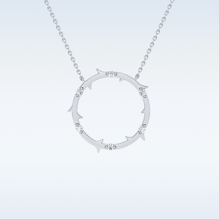 Customized Round Shaped Moissanite Necklace –  0.9 CT Round Cut in 14K/18K Gold