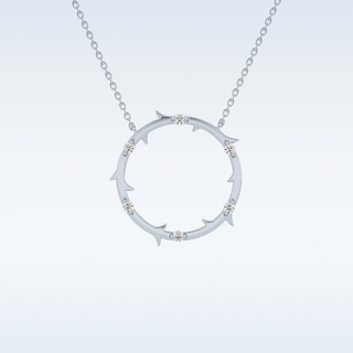 Customized Round Shaped Moissanite Necklace –  0.9 CT Round Cut in 14K/18K Gold
