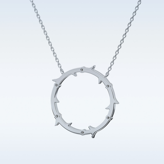 Customized Round Shaped Moissanite Necklace –  0.9 CT Round Cut in 14K/18K Gold