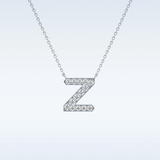 Customized Z Shaped Moissanite Necklace –  0.28 CT Round Cut in 14K/18K Gold