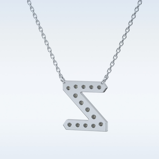 Customized Z Shaped Moissanite Necklace –  0.28 CT Round Cut in 14K/18K Gold