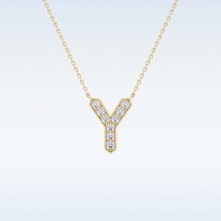 Customized Y Shaped Moissanite Necklace –  0.23 CT Round Cut in 14K/18K Gold
