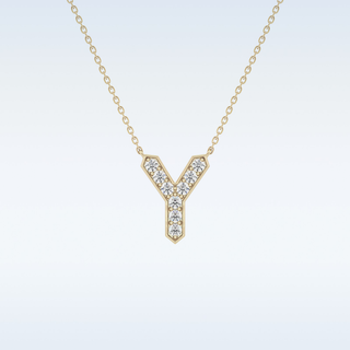 Customized Y Shaped Moissanite Necklace –  0.23 CT Round Cut in 14K/18K Gold