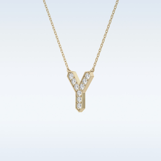 Customized Y Shaped Moissanite Necklace –  0.23 CT Round Cut in 14K/18K Gold