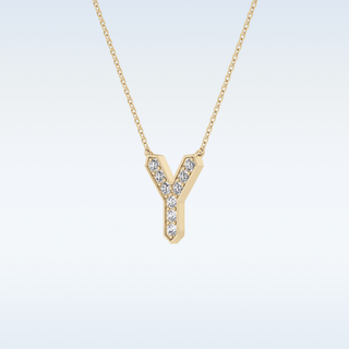 Customized Y Shaped Moissanite Necklace –  0.23 CT Round Cut in 14K/18K Gold