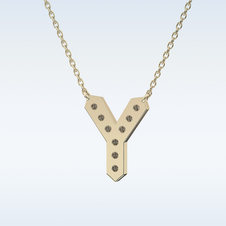 Customized Y Shaped Moissanite Necklace –  0.23 CT Round Cut in 14K/18K Gold