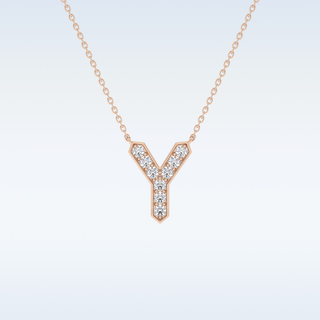 Customized Y Shaped Moissanite Necklace –  0.23 CT Round Cut in 14K/18K Gold