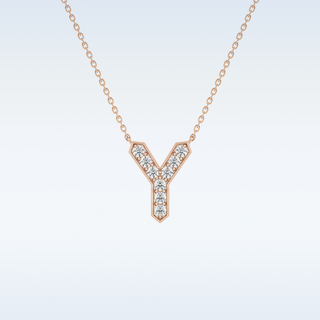 Customized Y Shaped Moissanite Necklace –  0.23 CT Round Cut in 14K/18K Gold