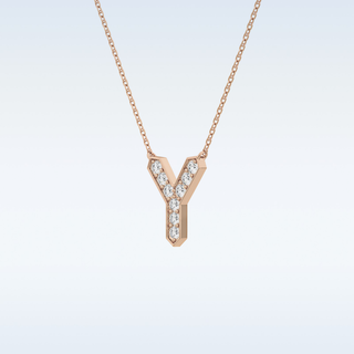 Customized Y Shaped Moissanite Necklace –  0.23 CT Round Cut in 14K/18K Gold