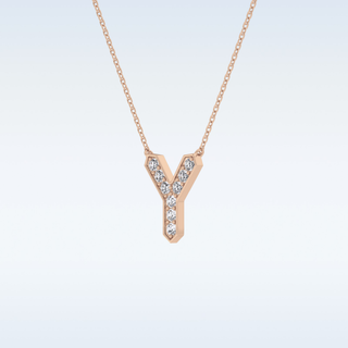 Customized Y Shaped Moissanite Necklace –  0.23 CT Round Cut in 14K/18K Gold