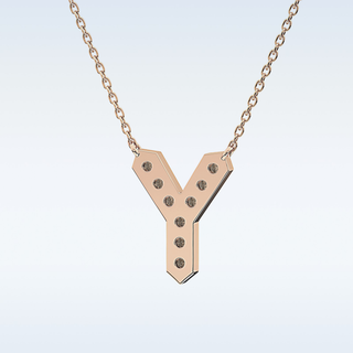 Customized Y Shaped Moissanite Necklace –  0.23 CT Round Cut in 14K/18K Gold