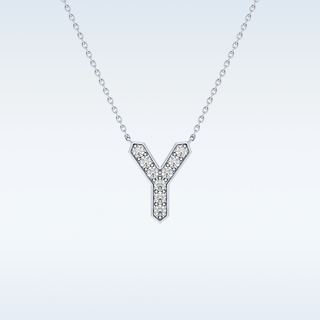 Customized Y Shaped Moissanite Necklace –  0.23 CT Round Cut in 14K/18K Gold