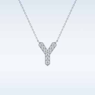 Customized Y Shaped Moissanite Necklace –  0.23 CT Round Cut in 14K/18K Gold
