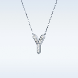 Customized Y Shaped Moissanite Necklace –  0.23 CT Round Cut in 14K/18K Gold