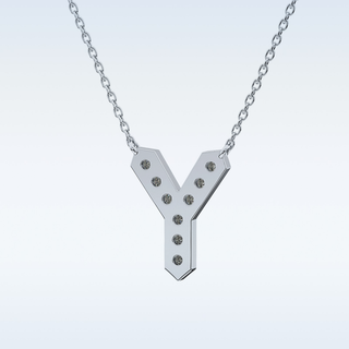 Customized Y Shaped Moissanite Necklace –  0.23 CT Round Cut in 14K/18K Gold