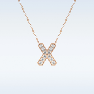 Customized X Shaped Moissanite Necklace –  0.31 CT Round Cut in 14K/18K Gold