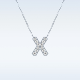 Customized X Shaped Moissanite Necklace –  0.31 CT Round Cut in 14K/18K Gold