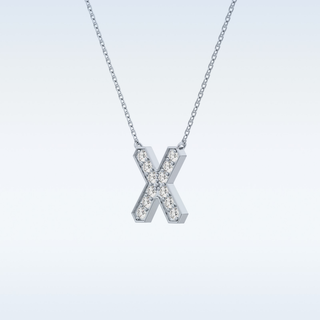 Customized X Shaped Moissanite Necklace –  0.31 CT Round Cut in 14K/18K Gold