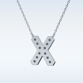 Customized X Shaped Moissanite Necklace –  0.31 CT Round Cut in 14K/18K Gold
