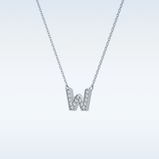 Customized W Shaped Moissanite Necklace –  0.8 CT Round Cut in 14K/18K Gold