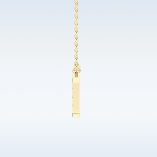 Customized T Shaped Moissanite Necklace –  0.17 CT Round Cut in 14K/18K Gold