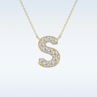 Customized S Shaped Moissanite Necklace –  0.77 CT Round Cut in 14K/18K Gold