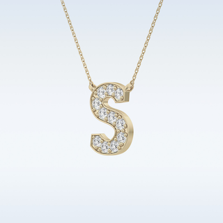Customized S Shaped Moissanite Necklace –  0.77 CT Round Cut in 14K/18K Gold