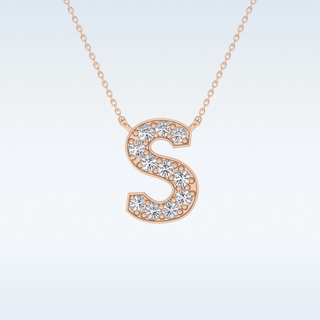 Customized S Shaped Moissanite Necklace –  0.77 CT Round Cut in 14K/18K Gold