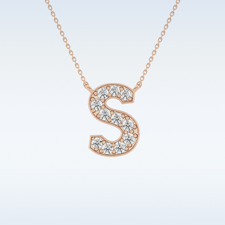 Customized S Shaped Moissanite Necklace –  0.77 CT Round Cut in 14K/18K Gold