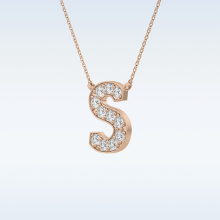 Customized S Shaped Moissanite Necklace –  0.77 CT Round Cut in 14K/18K Gold