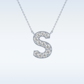 Customized S Shaped Moissanite Necklace –  0.77 CT Round Cut in 14K/18K Gold