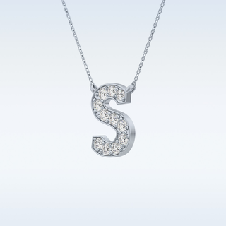 Customized S Shaped Moissanite Necklace –  0.77 CT Round Cut in 14K/18K Gold