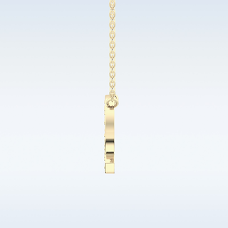 Customized Q Shaped Moissanite Necklace –  0.268 CT Round Cut in 14K/18K Gold