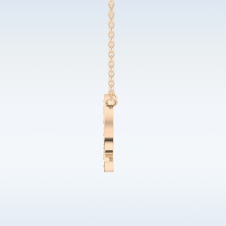 Customized Q Shaped Moissanite Necklace –  0.268 CT Round Cut in 14K/18K Gold