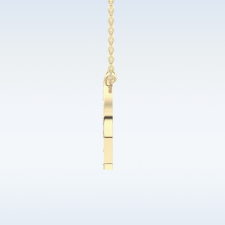 Customized P Shaped Moissanite Necklace –  0.39 CT Round Cut in 14K/18K Gold