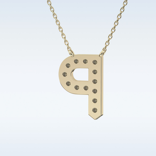 Customized P Shaped Moissanite Necklace –  0.39 CT Round Cut in 14K/18K Gold