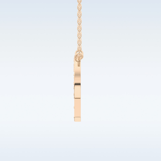 Customized P Shaped Moissanite Necklace –  0.39 CT Round Cut in 14K/18K Gold