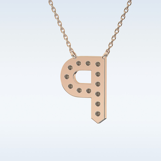 Customized P Shaped Moissanite Necklace –  0.39 CT Round Cut in 14K/18K Gold