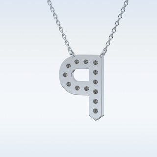 Customized P Shaped Moissanite Necklace –  0.39 CT Round Cut in 14K/18K Gold