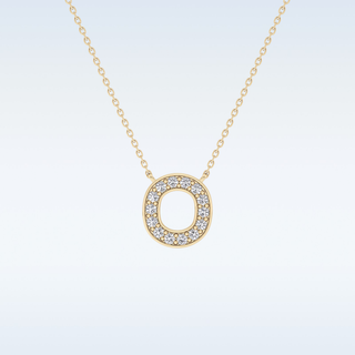 Customized O Shaped Moissanite Necklace – 0.22 CT Round Cut in 14K/18K Gold