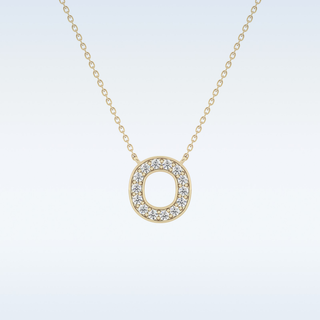 Customized O Shaped Moissanite Necklace – 0.22 CT Round Cut in 14K/18K Gold