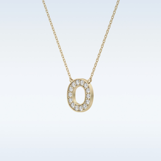 Customized O Shaped Moissanite Necklace – 0.22 CT Round Cut in 14K/18K Gold