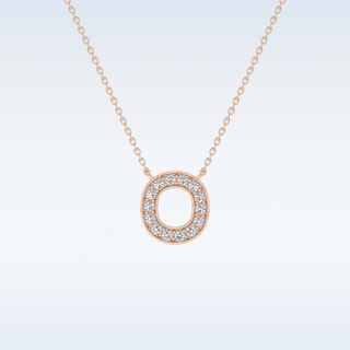 Customized O Shaped Moissanite Necklace – 0.22 CT Round Cut in 14K/18K Gold
